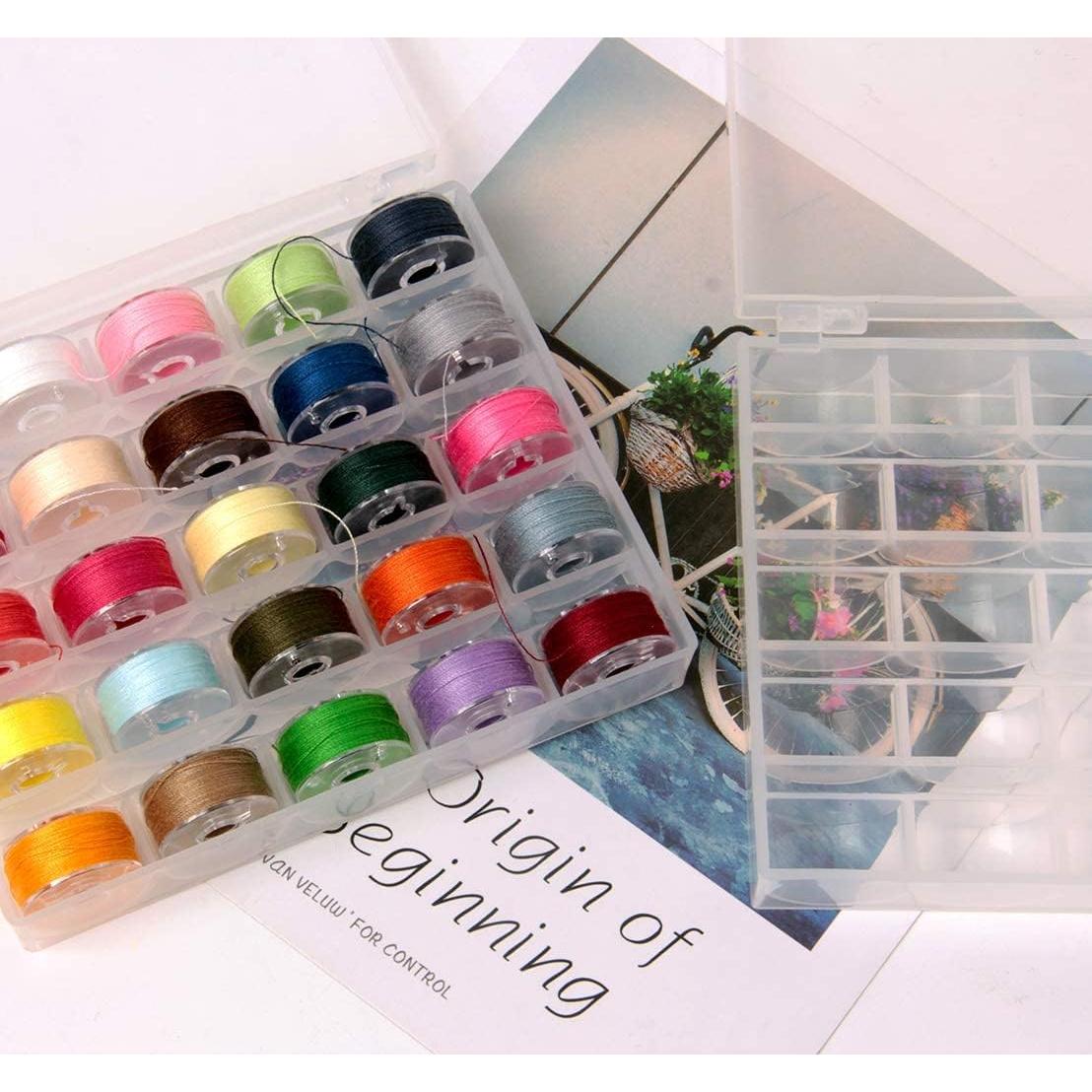 Caja de Bobinas Hilitand 25 Ranuras Plástico Transparente