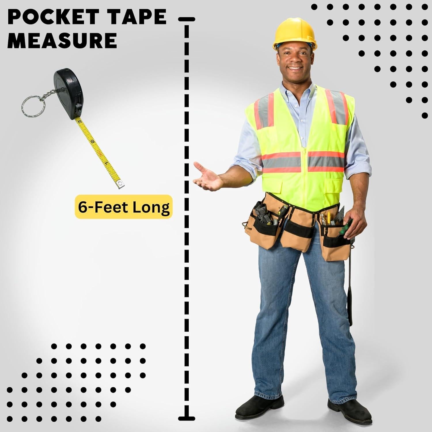Cinta Métrica Portátil 6 Pies (1.83m) Harrier Hardware - Paquete de 2
