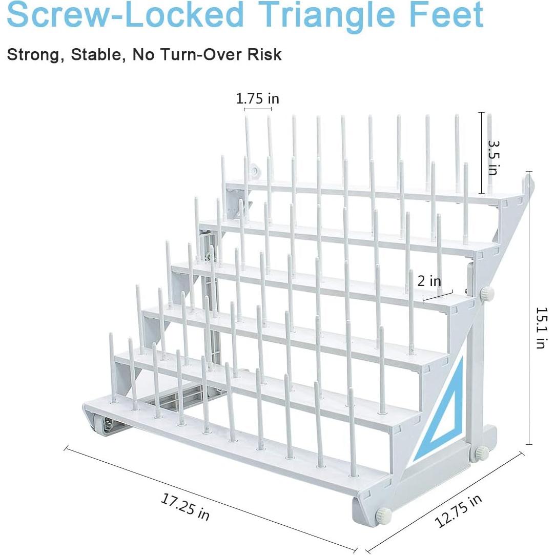 Soporte de Hilo Sew Tech para 60 Bobinas Montaje Pared Blanco