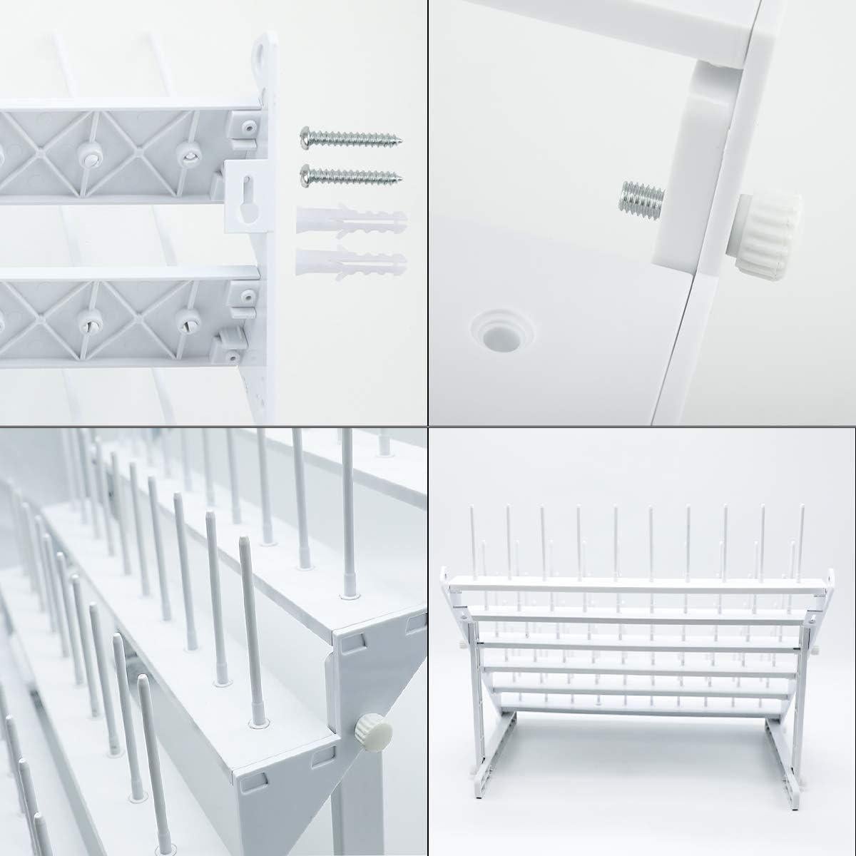 Soporte de Hilo Sew Tech para 60 Bobinas Montaje Pared Blanco