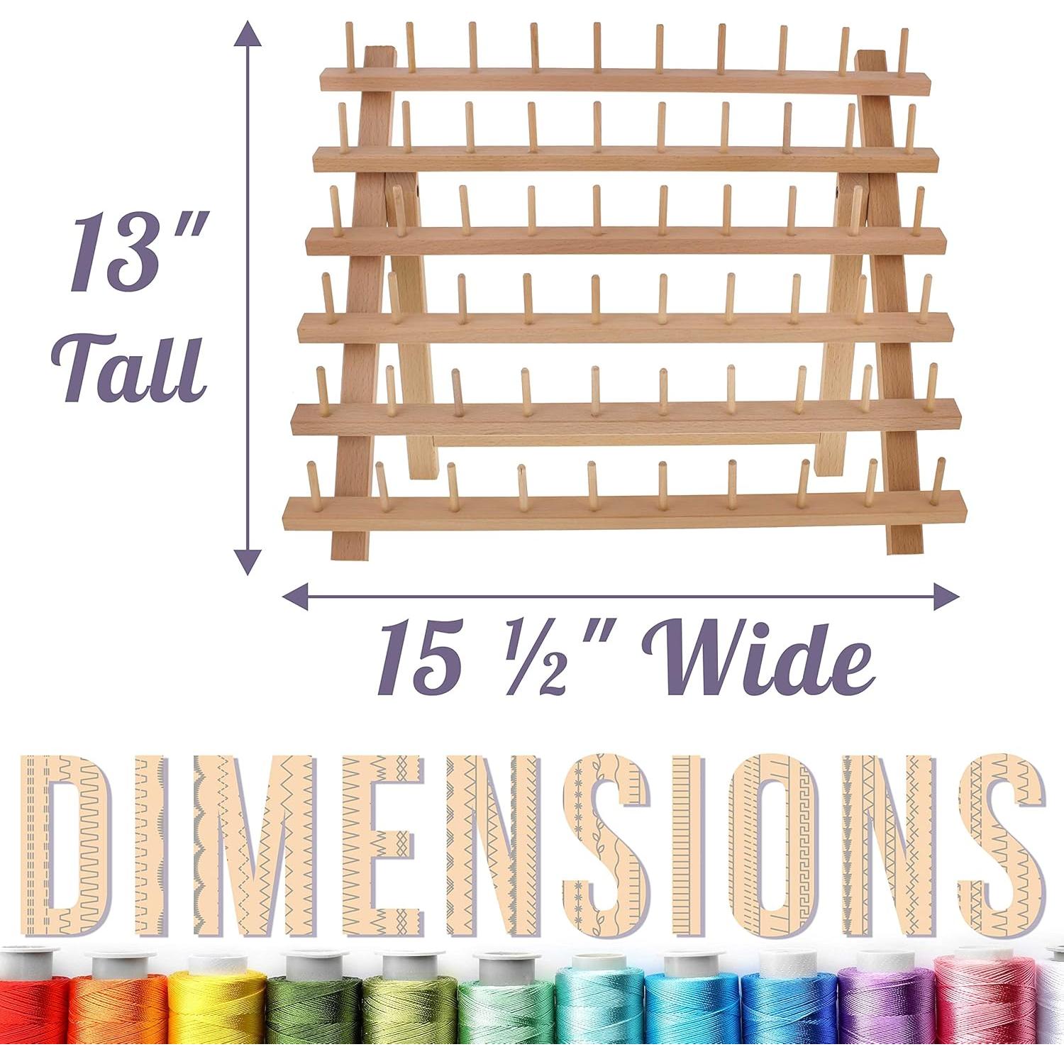 Soporte de Hilo Premium US Art Supply para 60 Bobinas de Madera