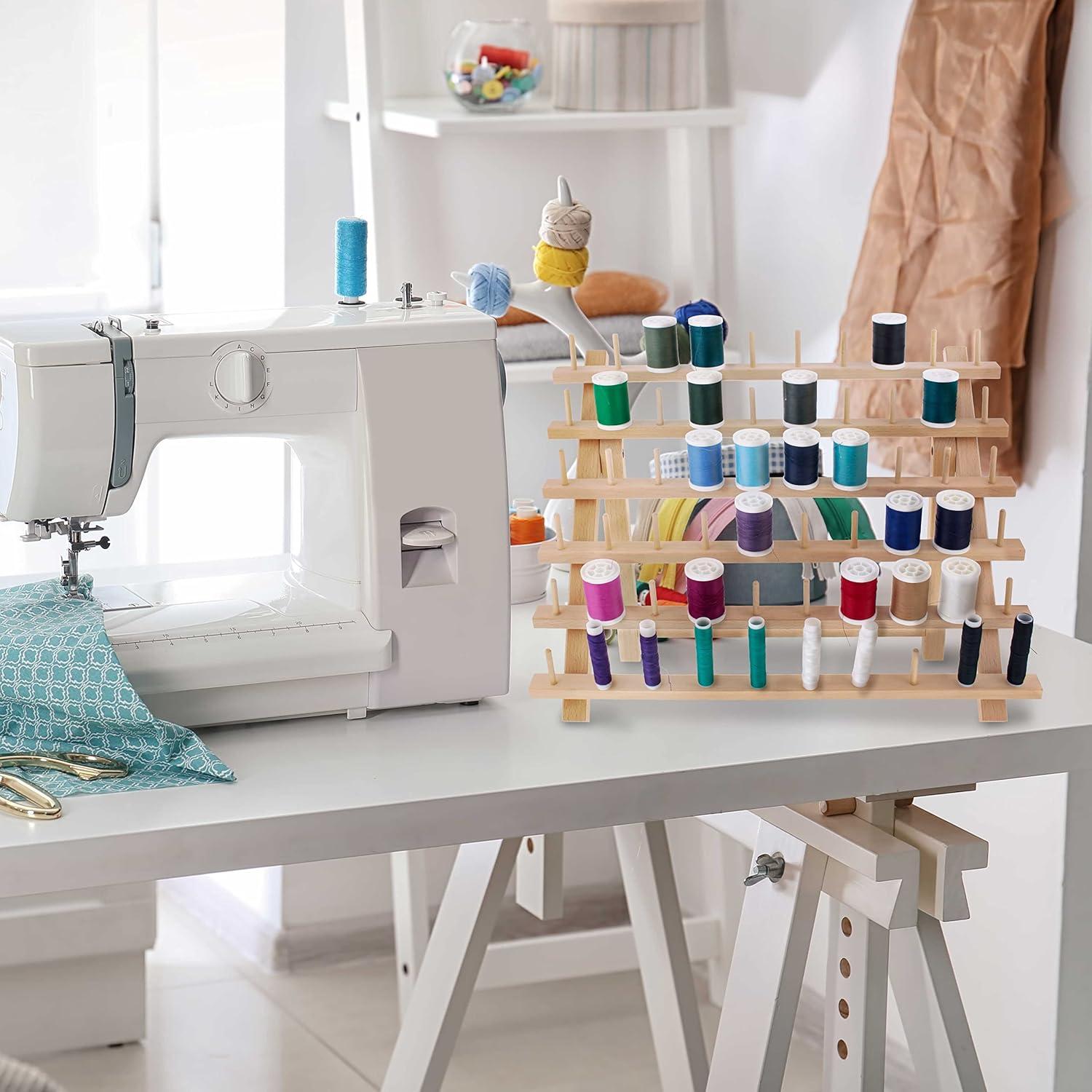 Soporte de Hilo Premium US Art Supply para 60 Bobinas de Madera