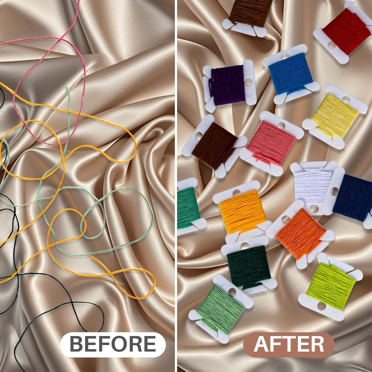 150 Organizadores de Hilo de Bordado Z-FlossBobbins Blancos