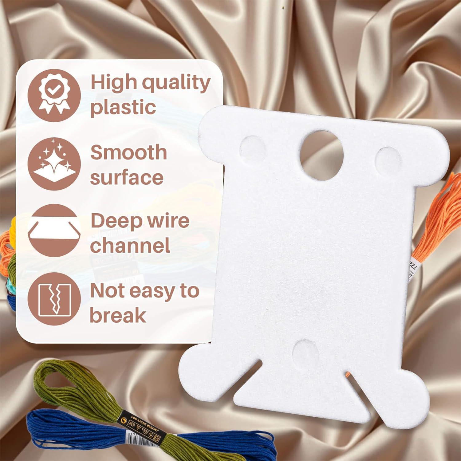 150 Organizadores de Hilo de Bordado Z-FlossBobbins Blancos