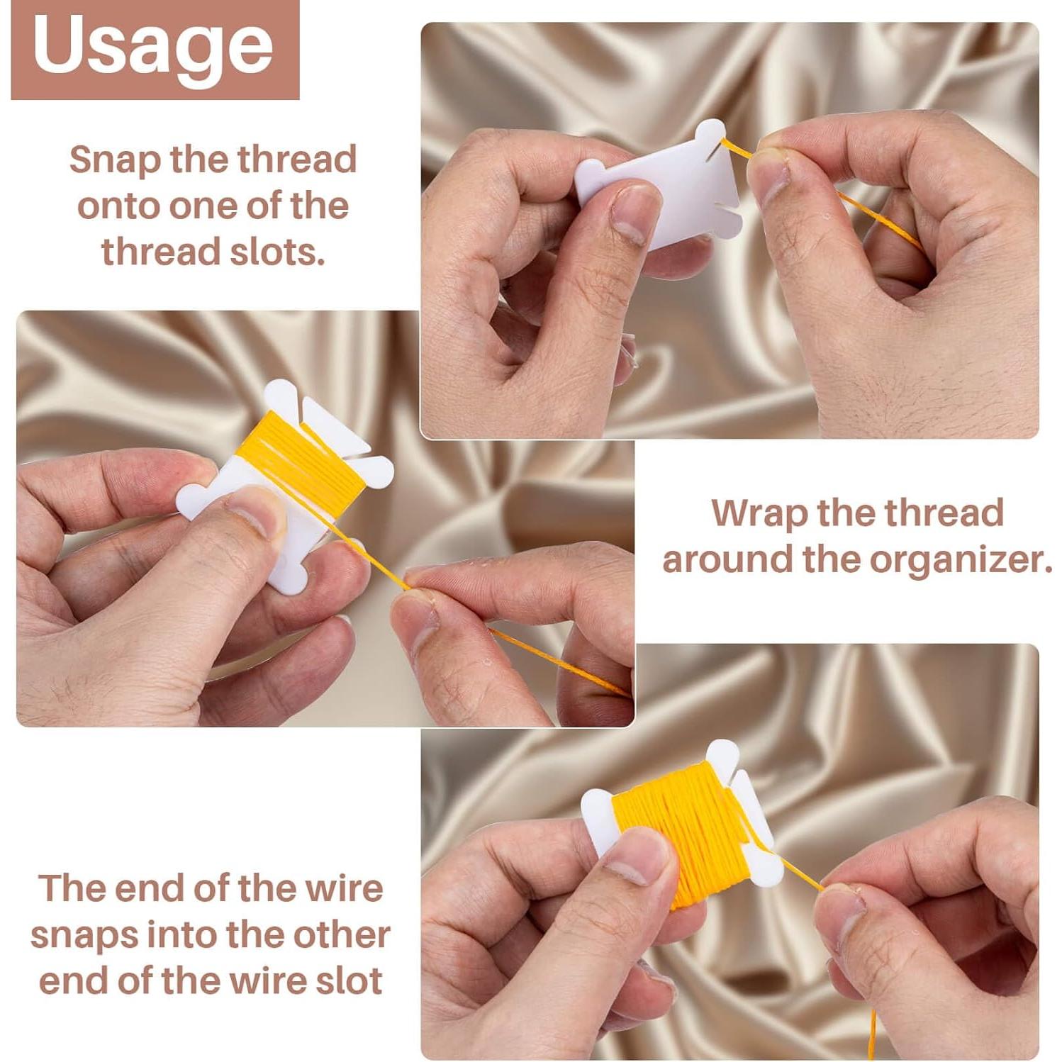 150 Organizadores de Hilo de Bordado Z-FlossBobbins Blancos