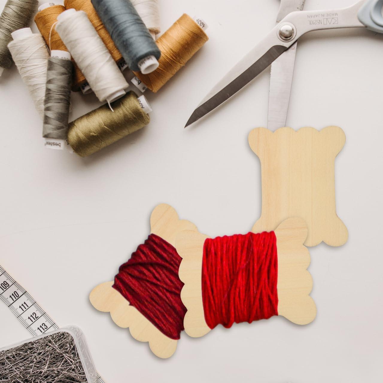 Organizador de Hilos de Bordado COHEALI 18pcs Madera Clara