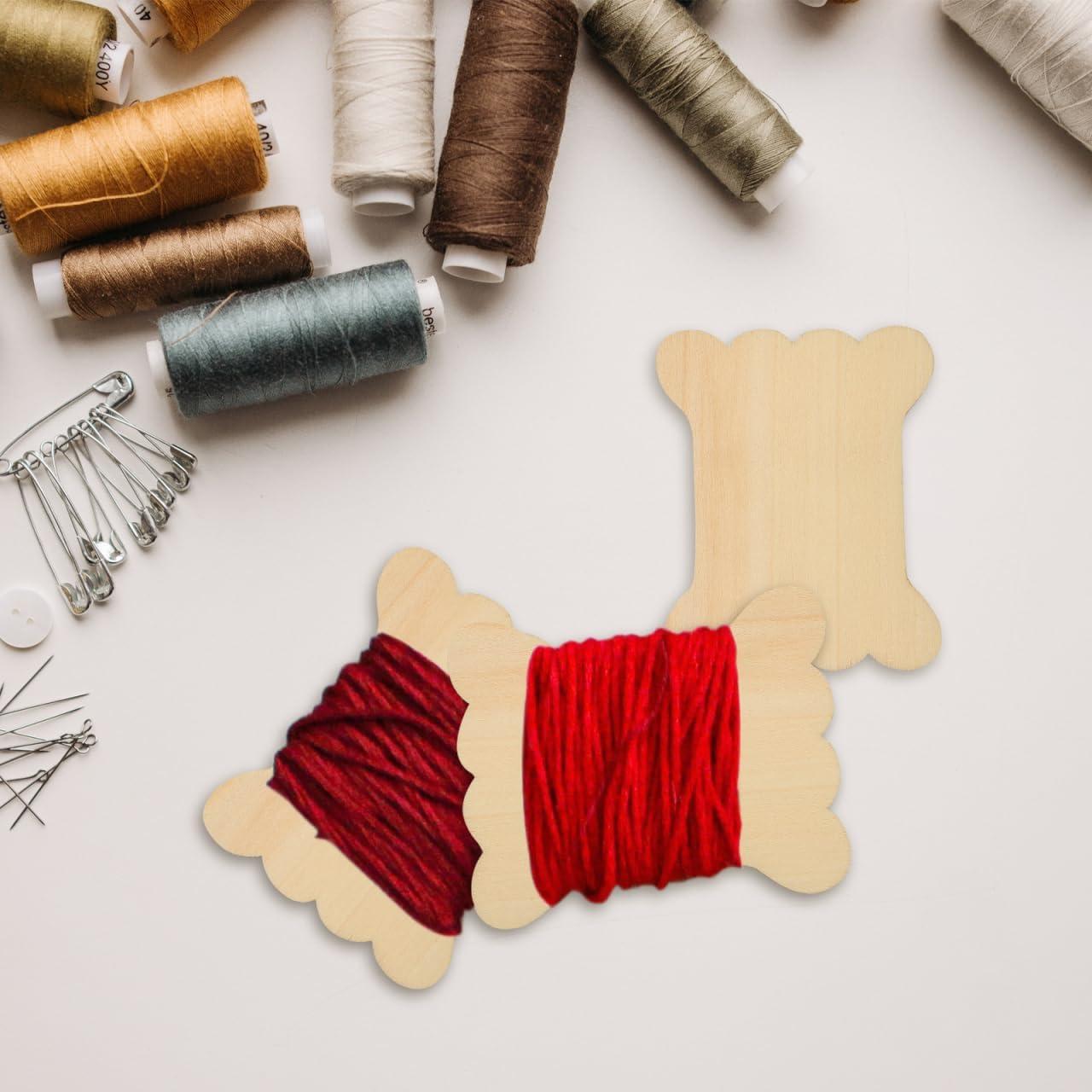 Organizador de Hilos de Bordado COHEALI 18pcs Madera Clara