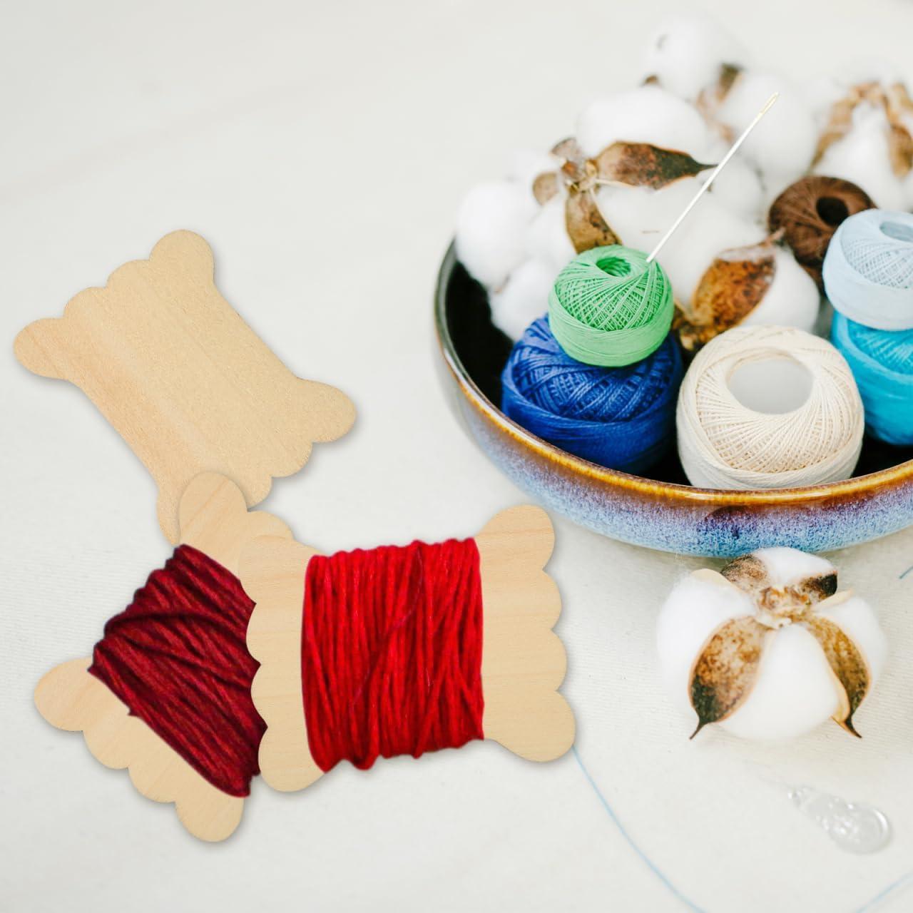 Organizador de Hilos de Bordado COHEALI 18pcs Madera Clara