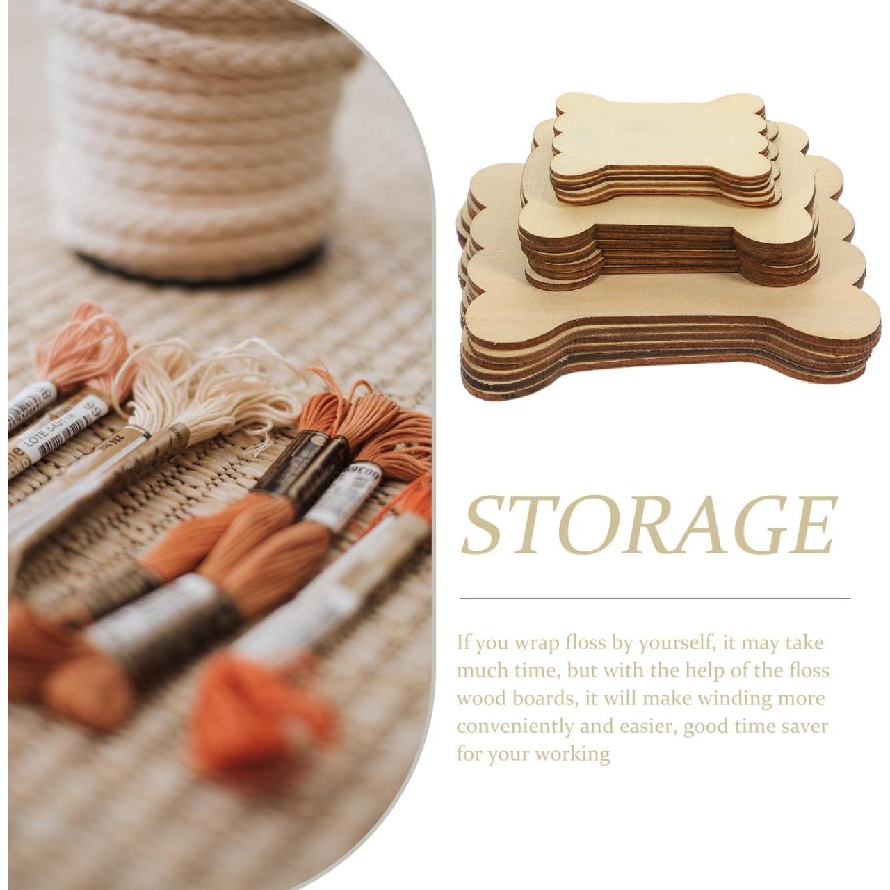 Organizador de Hilos de Bordado COHEALI 18pcs Madera Clara