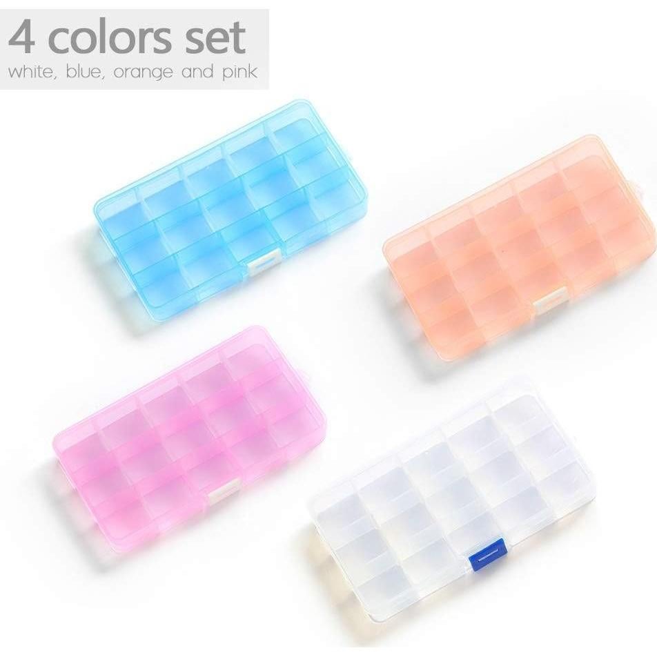 Caja Organizadora Opret 4 Pcs con 15 Rejillas Ajustables 17.5x10cm