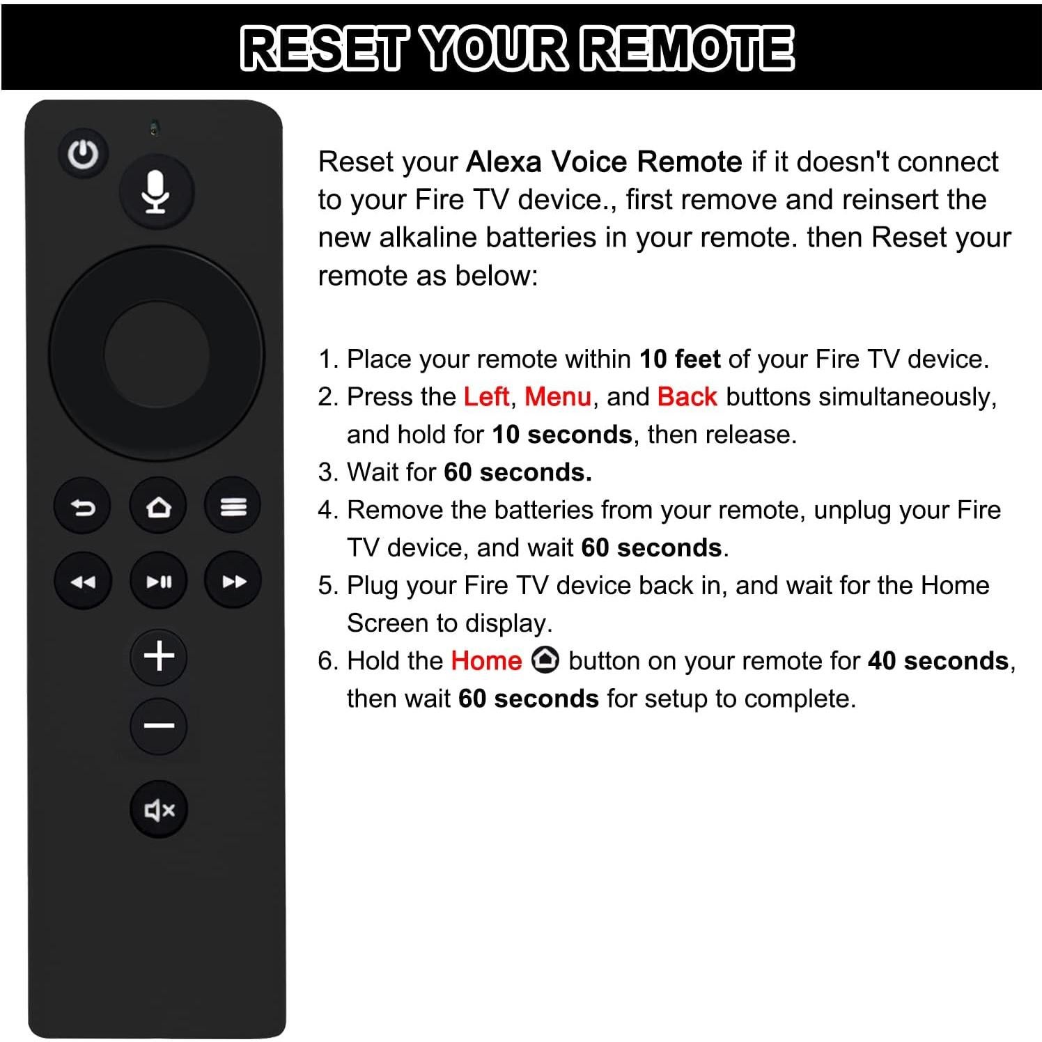 Control Remoto de Voz Allimity L5B83H para Amazon TV 2da Gen