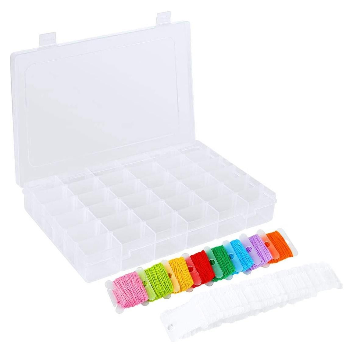 100 Tarjetas de Hilo y Caja de Almacenamiento Onwon 36 Rejillas