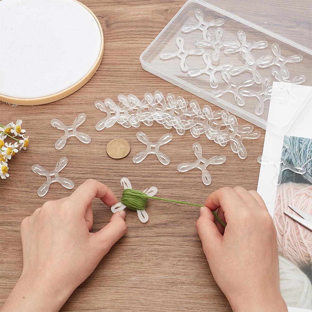 BENECREAT 36 Bobinas de Hilo Acrílico Transparente 4x4cm