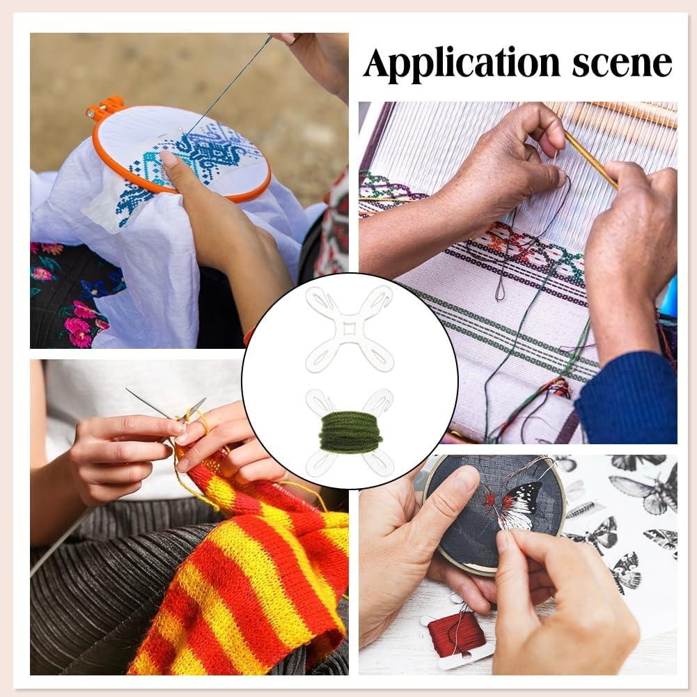 BENECREAT 36 Bobinas de Hilo Acrílico Transparente 4x4cm