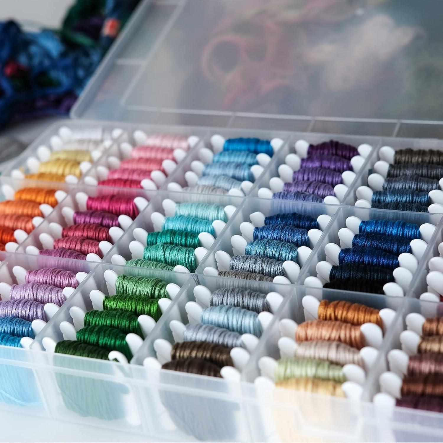 Bobinas de Hilo de Bordado HARFINGTON 100pcs 3.81x3.56cm Azul