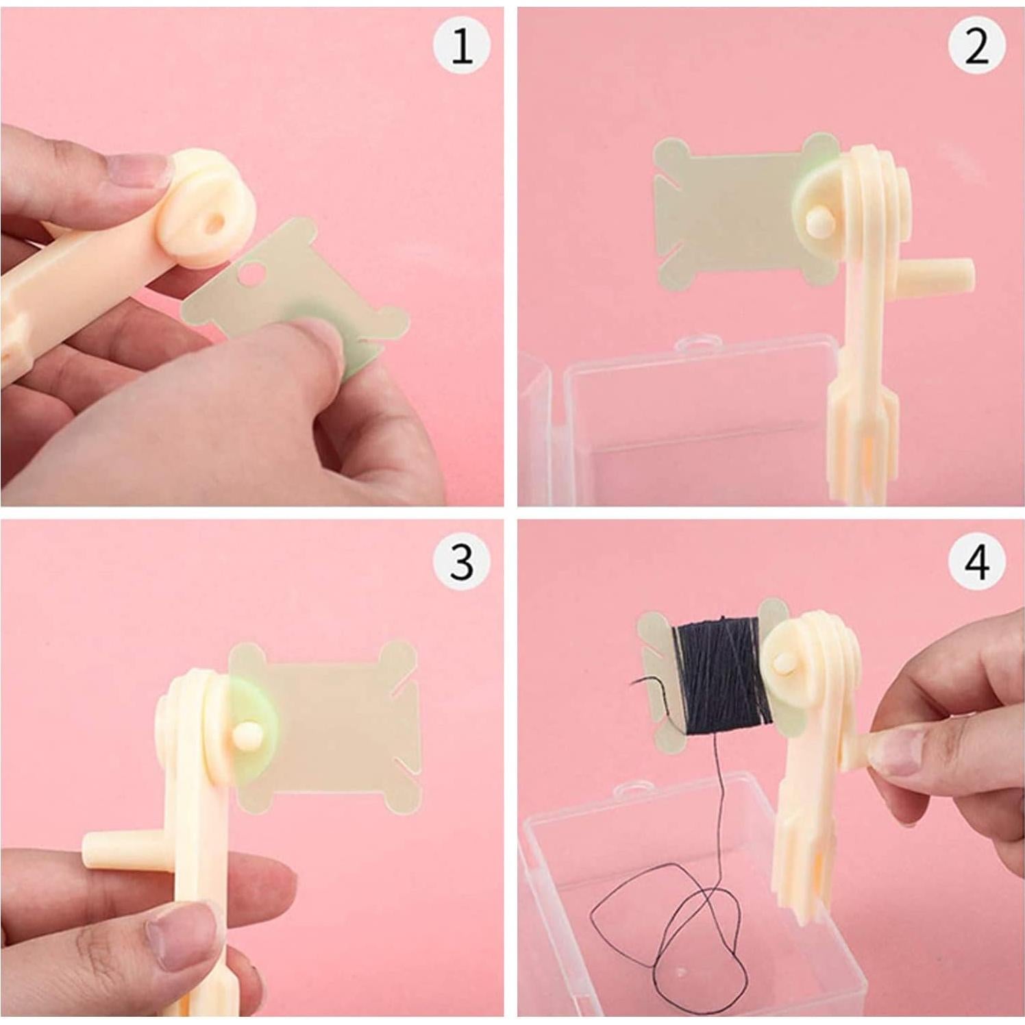 Set de 100 Bobinas de Hilo de Plástico KVMORZE con Enrollador