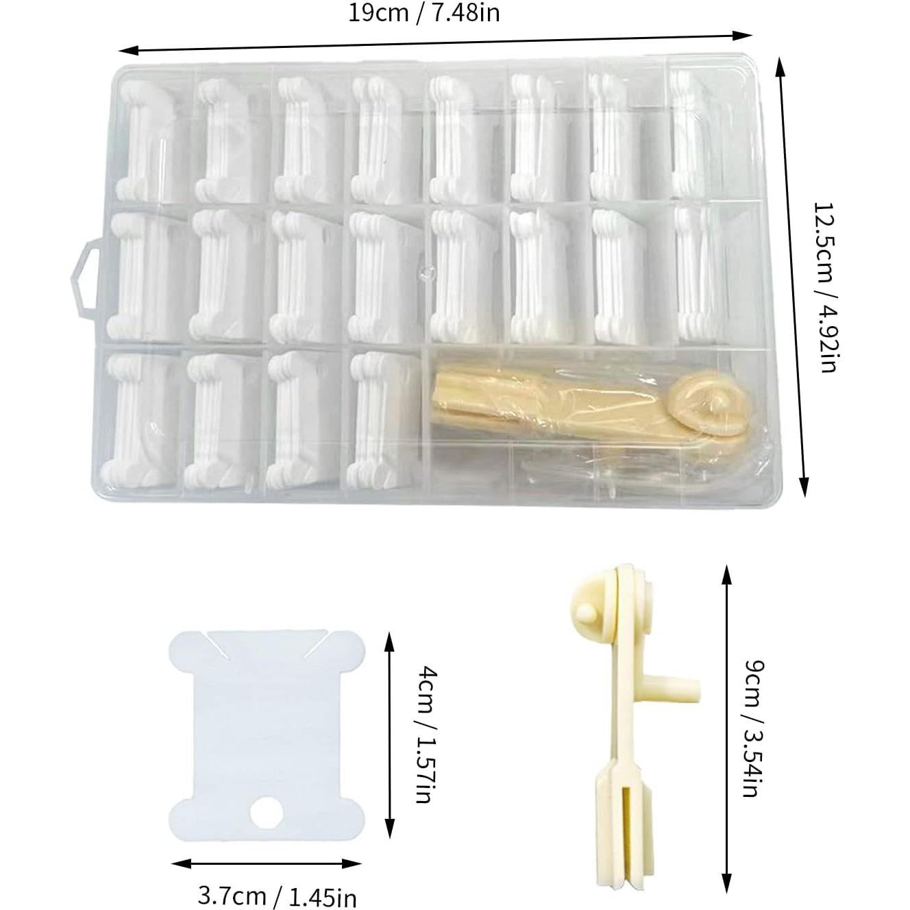 Set de 100 Bobinas de Hilo de Plástico KVMORZE con Enrollador