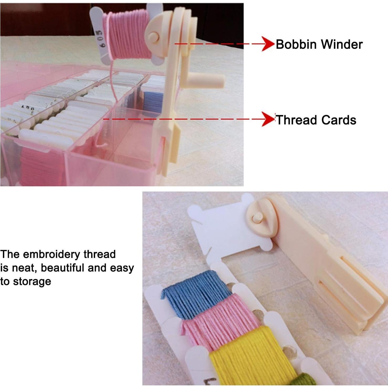 Luckkyme 230 Piezas Bobinas de Plástico con Enrollador para Hilo