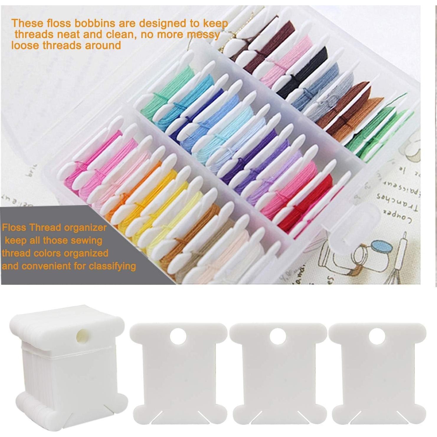 Luckkyme 230 Piezas Bobinas de Plástico con Enrollador para Hilo