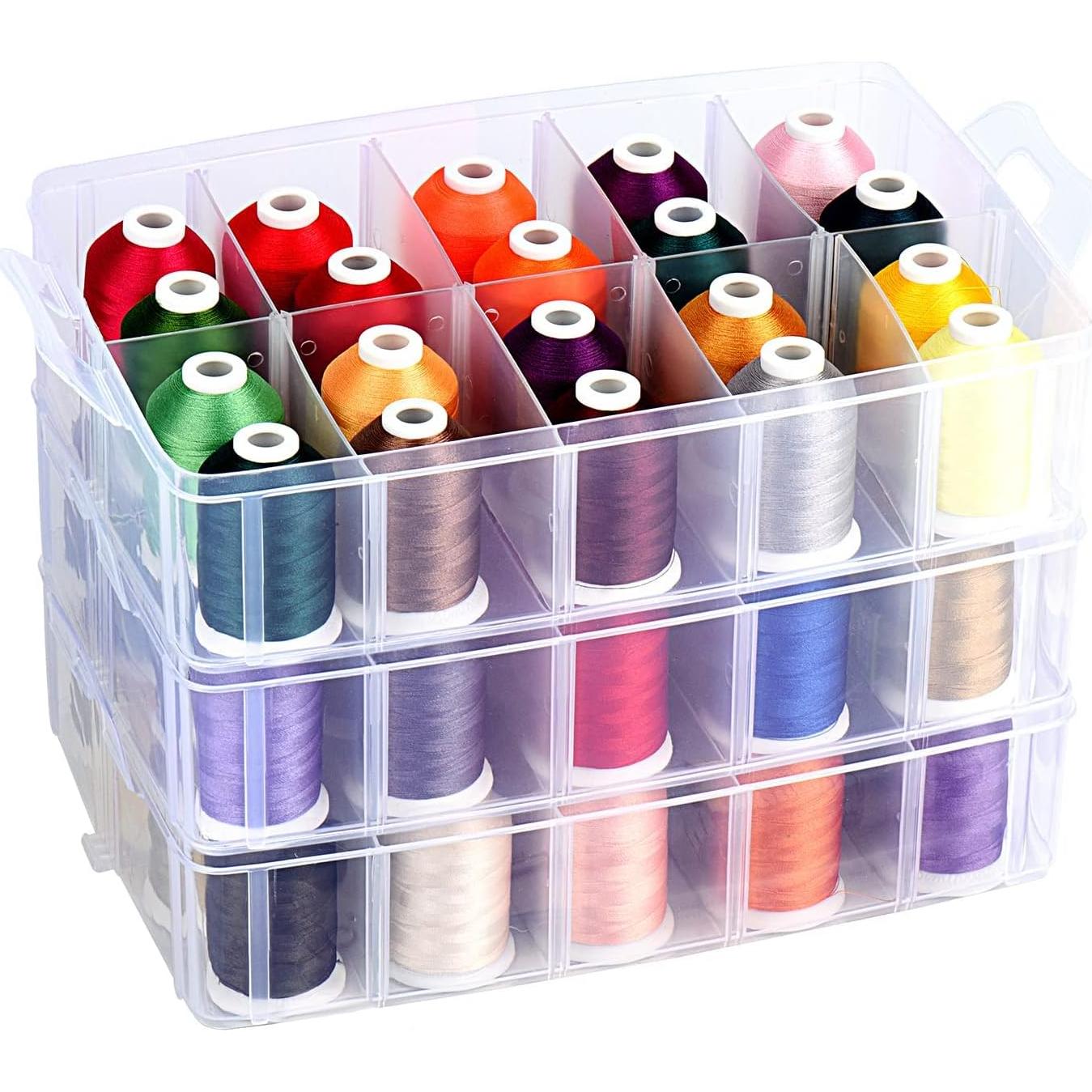 Organizador de Hilo Simthread para 60 Bobinas 3 Capas Transparente