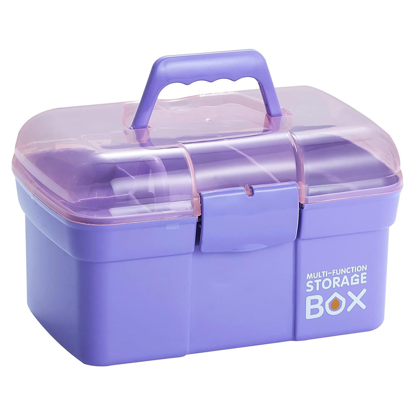 Caja Organizadora de Plástico Kinsorcai 28 cm Morado con Bandeja