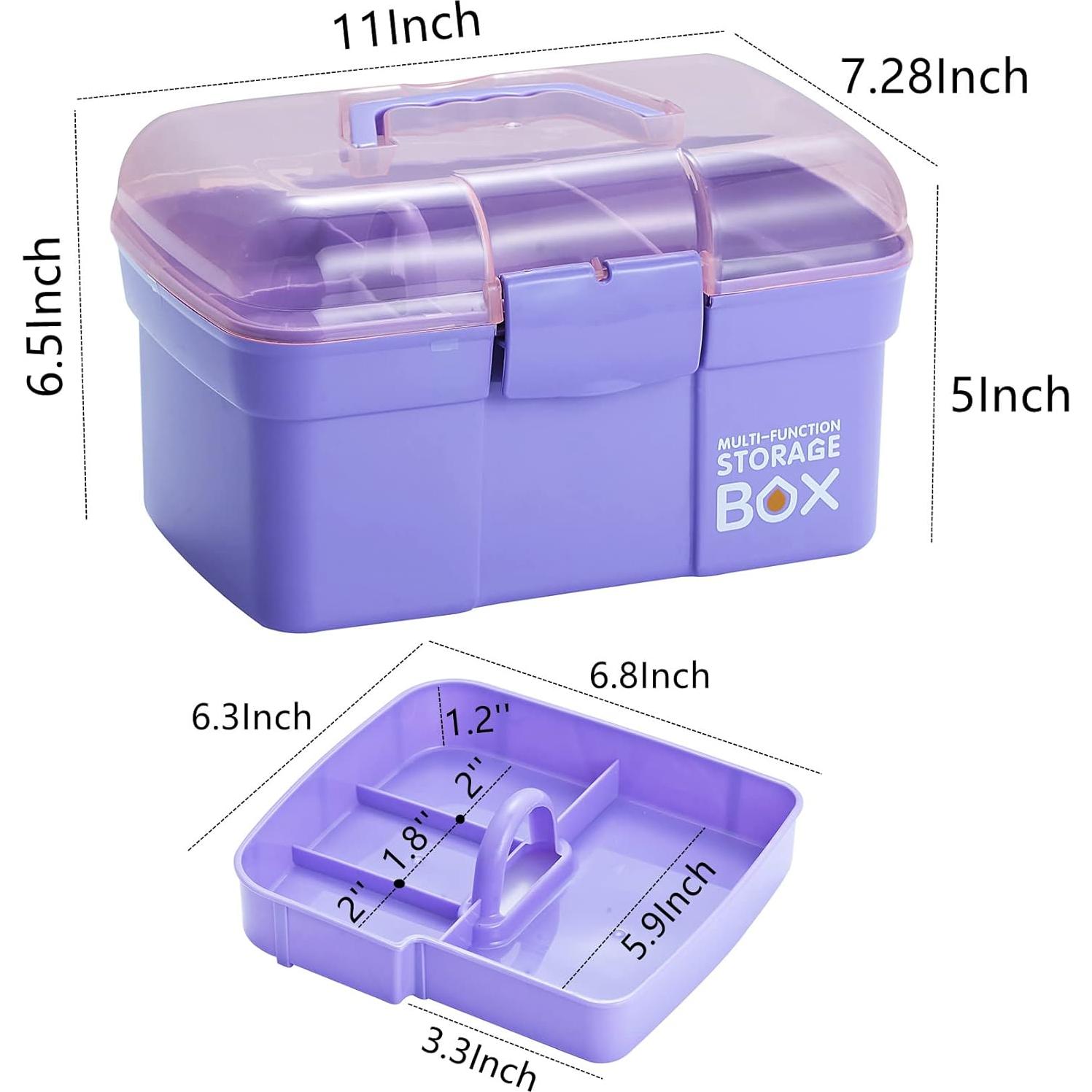Caja Organizadora de Plástico Kinsorcai 28 cm Morado con Bandeja