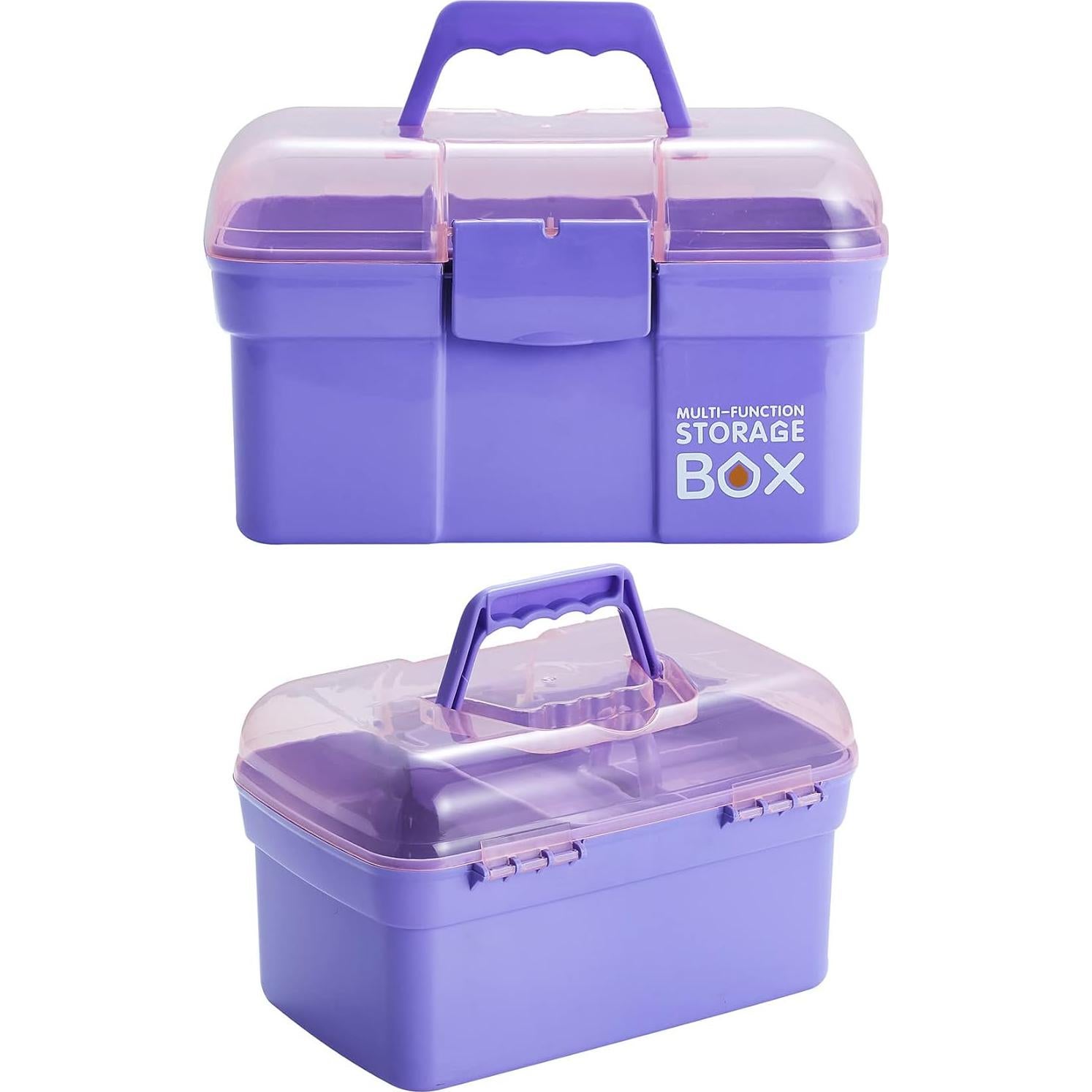 Caja Organizadora de Plástico Kinsorcai 28 cm Morado con Bandeja
