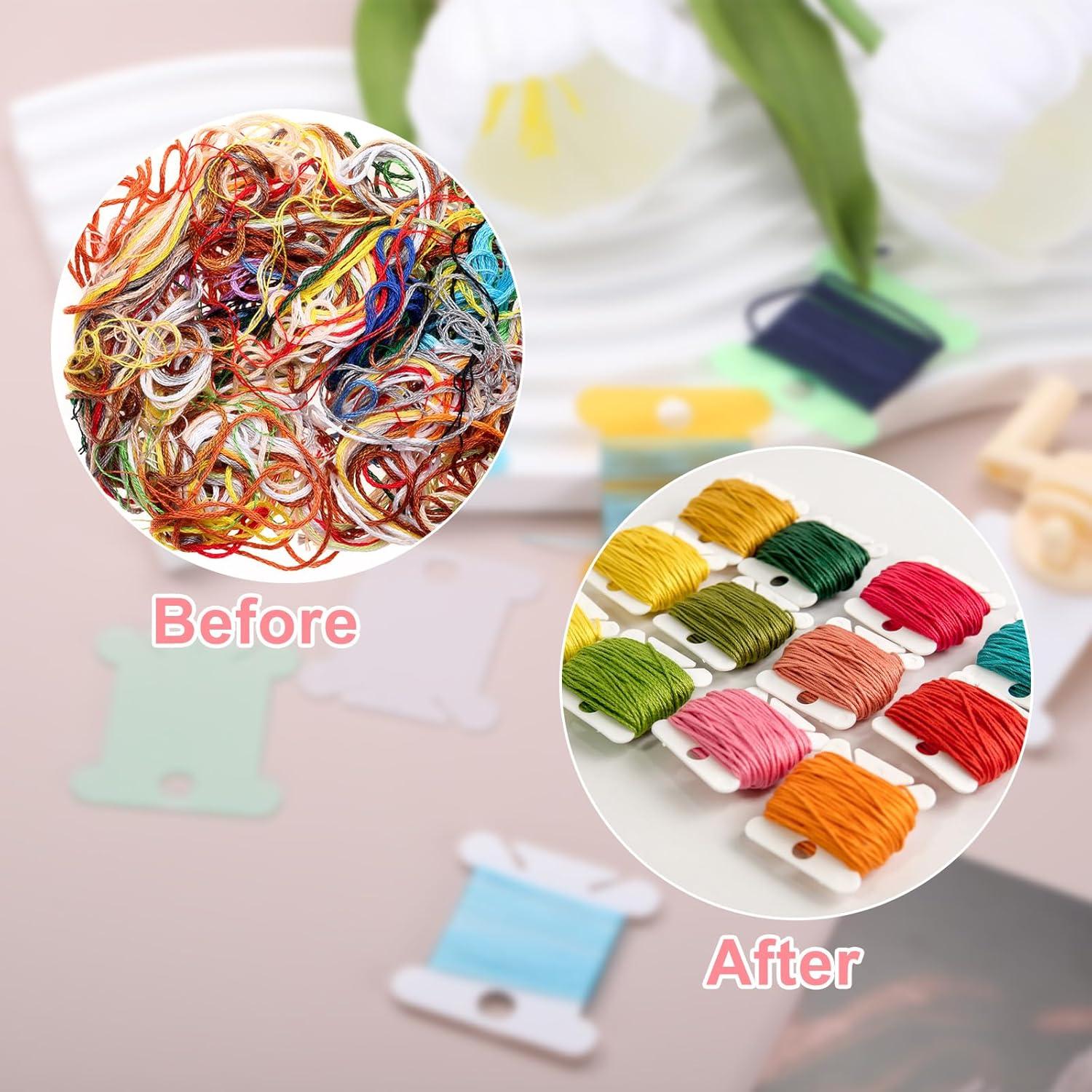 Bobinas de Hilo de Bordado HARFINGTON 100 Pcs Azul