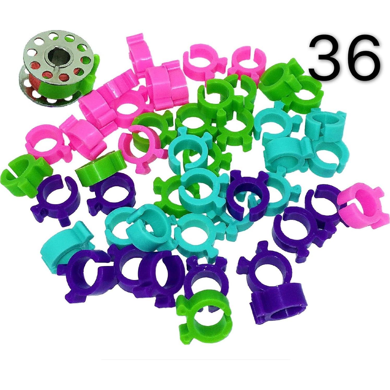 Juego de 36 Sujetadores de Bobinas PeavyTailor - Clips Organizador de Hilo