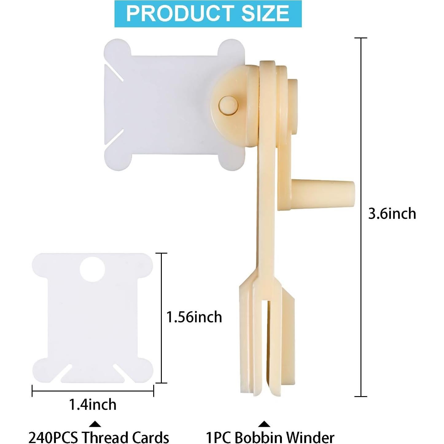 Organizador de Hilo UNIME 240 Piezas con Enrollador Blanco