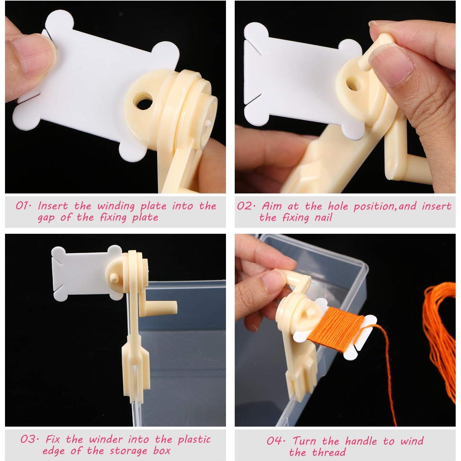 Organizador de Hilo UNIME 240 Piezas con Enrollador Blanco