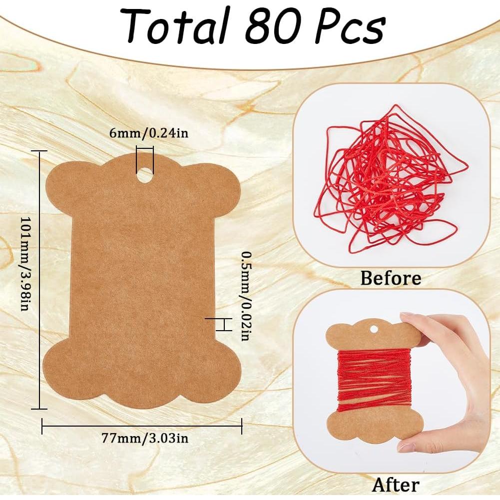 Tarjetas de Hilo de Bordado SUNNYCLUE 80 Pcs Almacenamiento