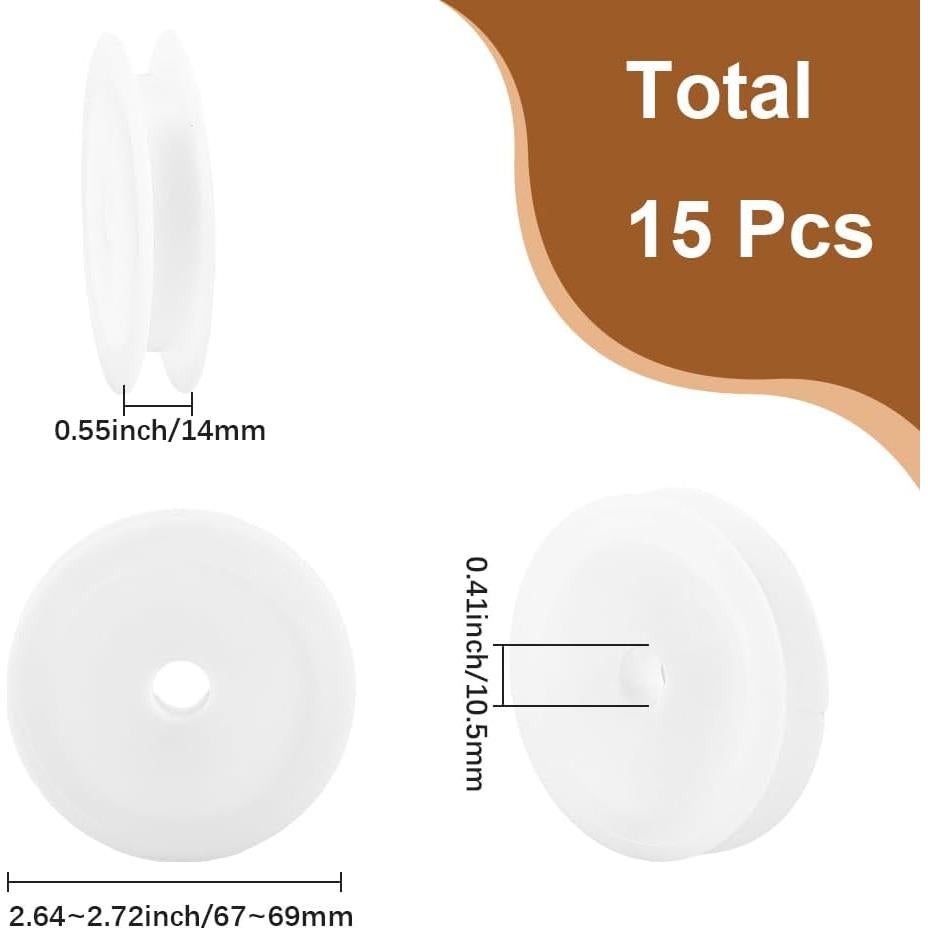 Bobinas de Plástico Vacías SUNNYCLUE 15Pcs 6.9cm para Manualidades