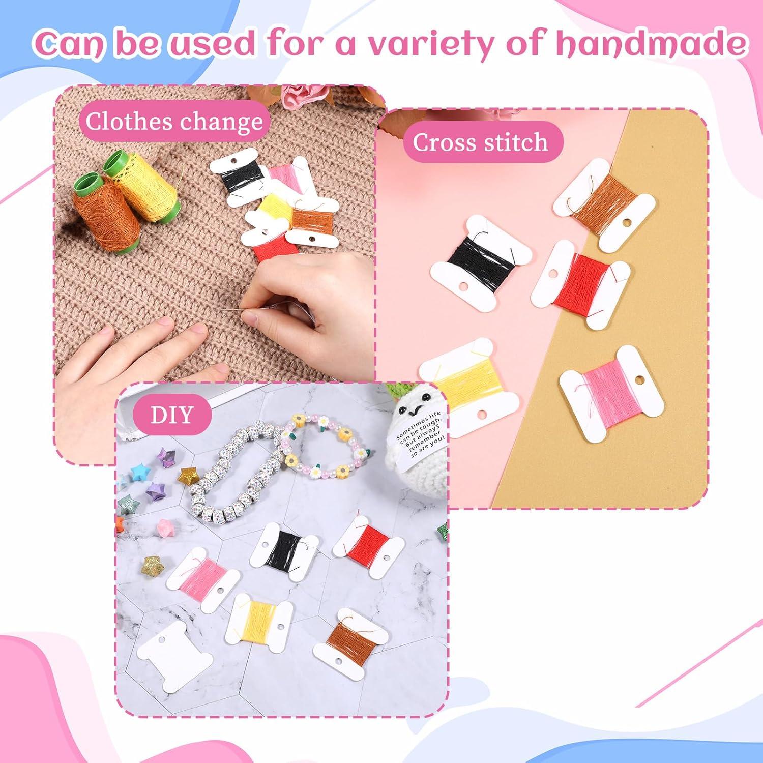 200 Bobinas de Hilo de Bordado FdcLixuvol Cartón Ecológico