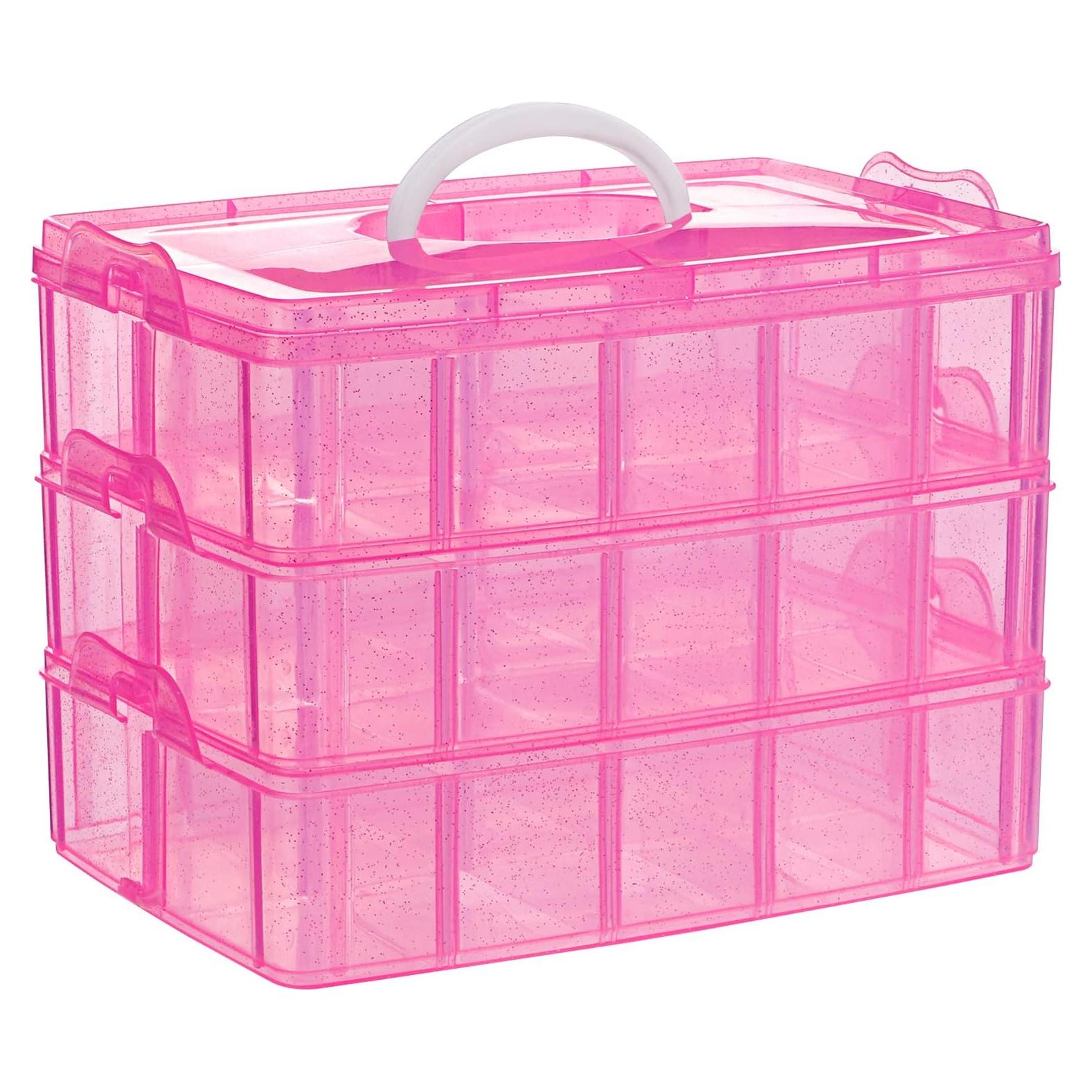 Caja Organizadora Apilable SGHUO Rosa 3 Niveles 30 Compartimentos