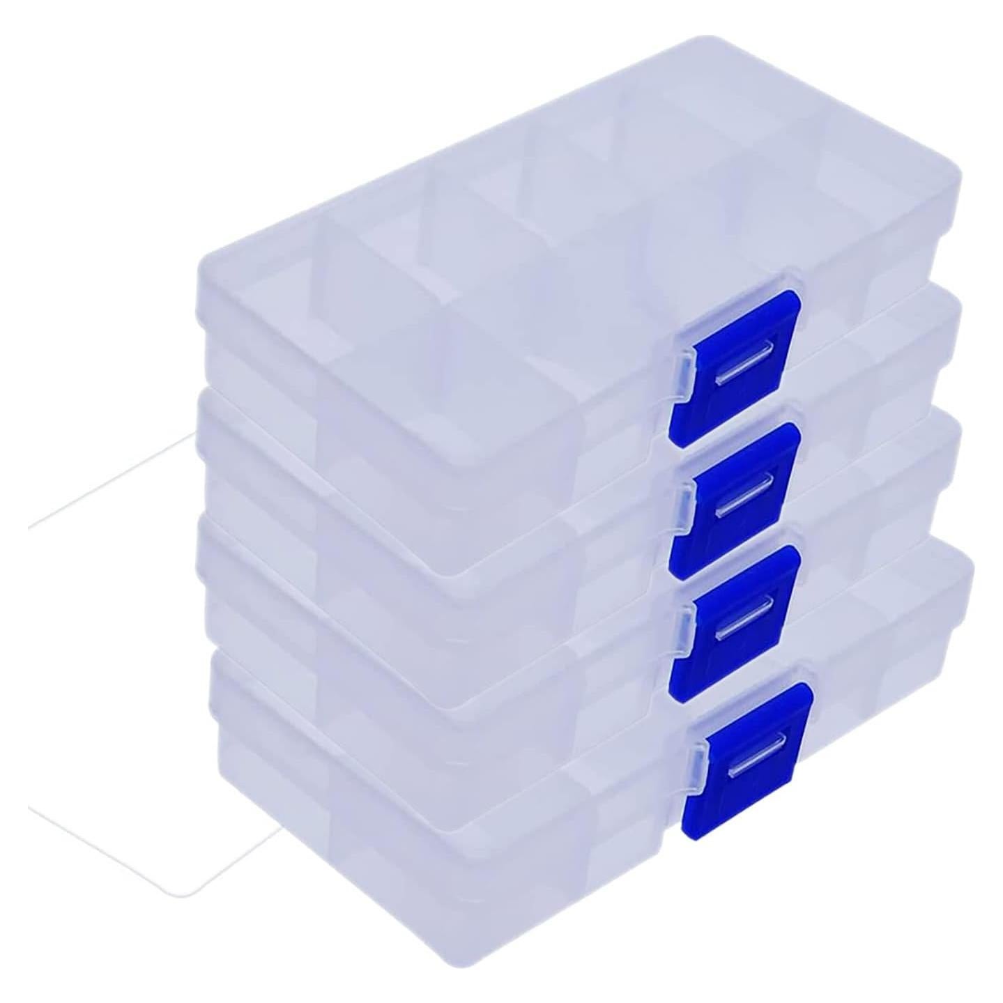 Organizador de Joyería Yansanido 4 Pcs 10 Rejillas Transparente