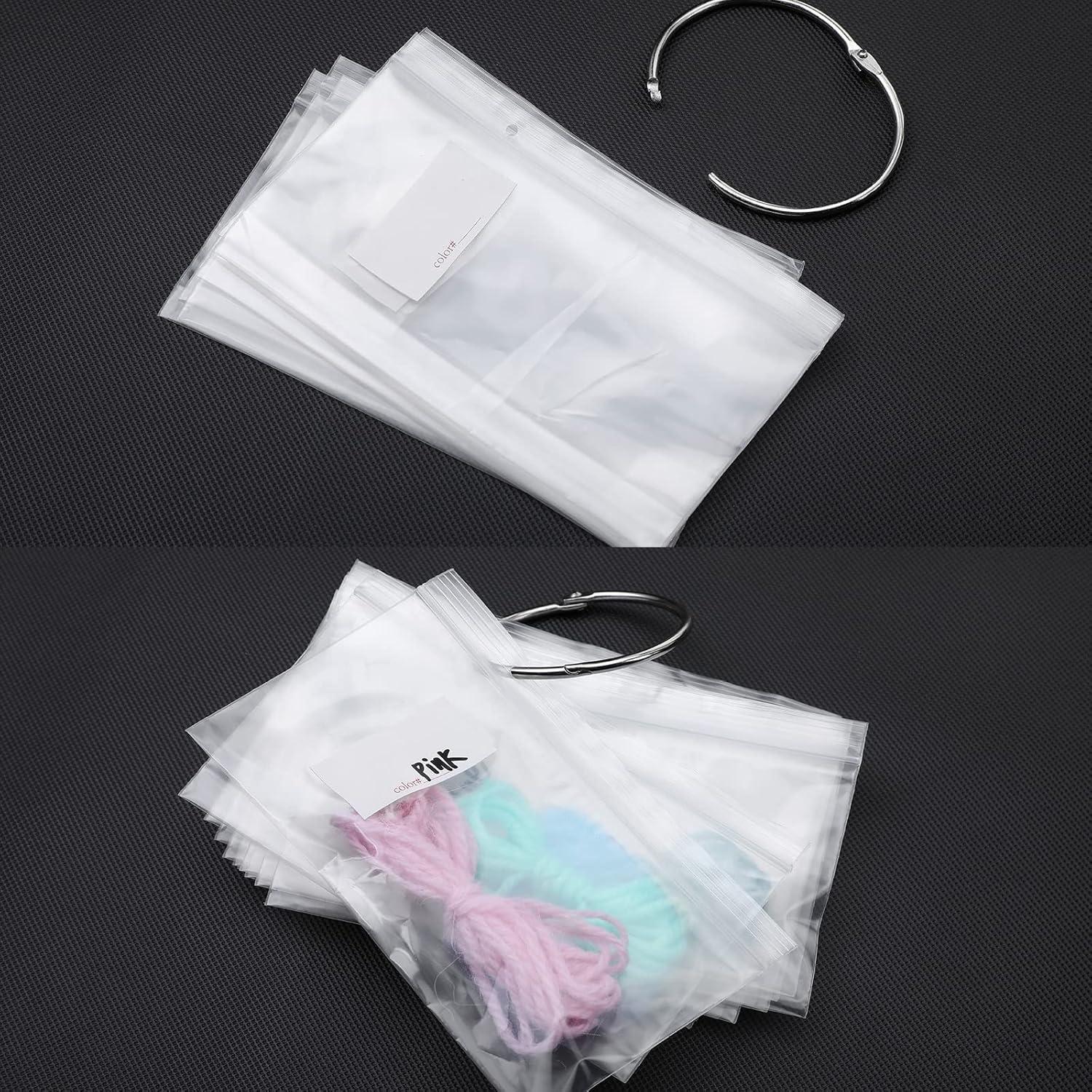 Bolsas Organizadoras de Hilo Geyee 200 Pcs con Anillos 5.08 cm