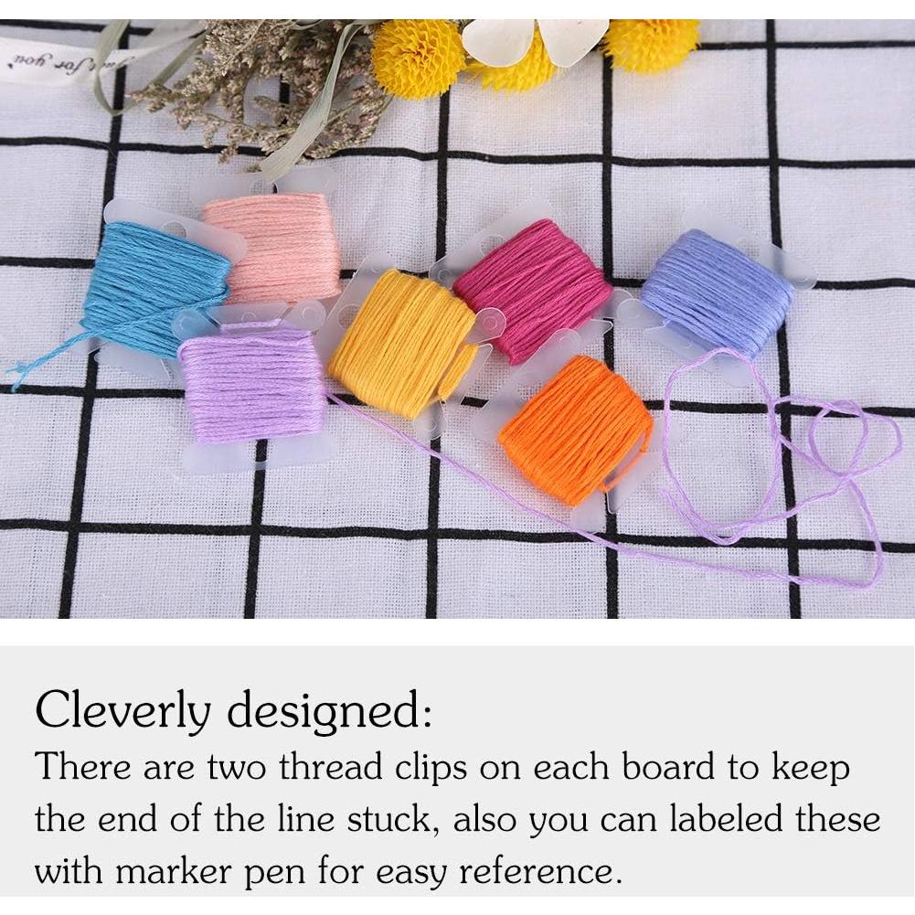 100 Bobinas de Hilo de Plástico Transparente LOKUNN 3.81x3.56cm