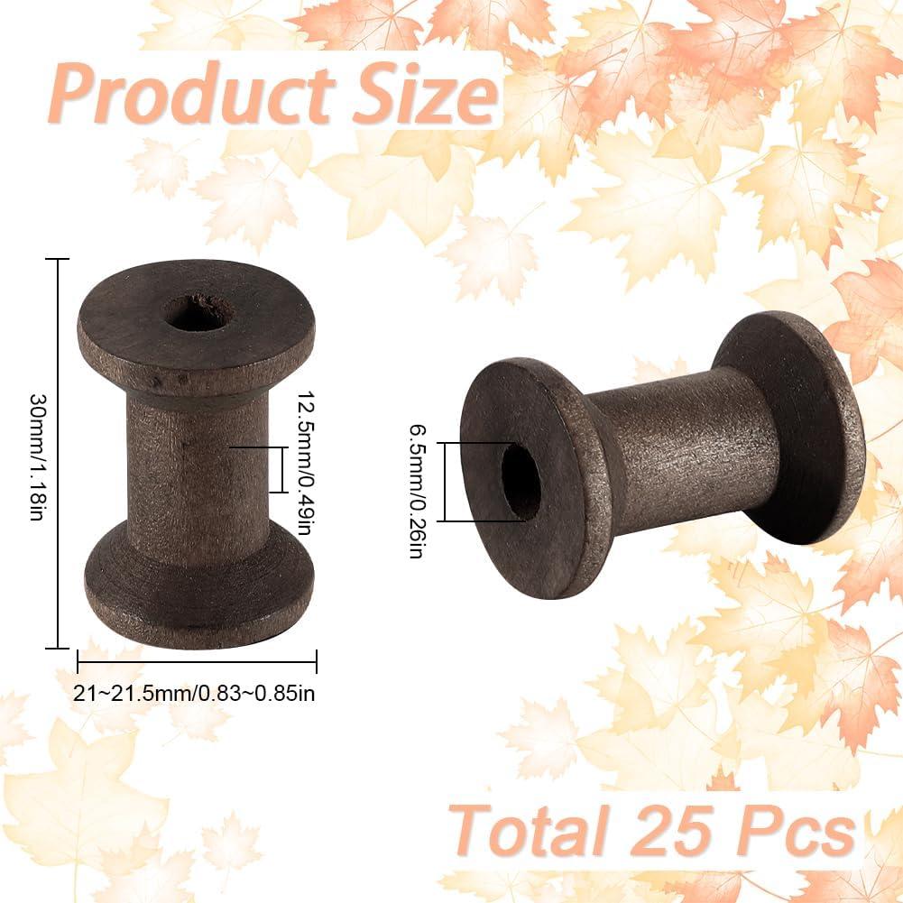 Bobinas de Hilo de Madera Natural SUNNYCLUE 25 Pcs 21mm