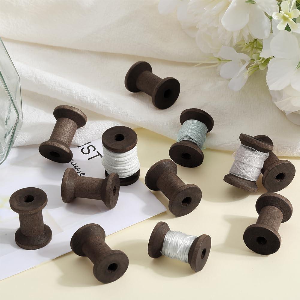 Bobinas de Hilo de Madera Natural SUNNYCLUE 25 Pcs 21mm