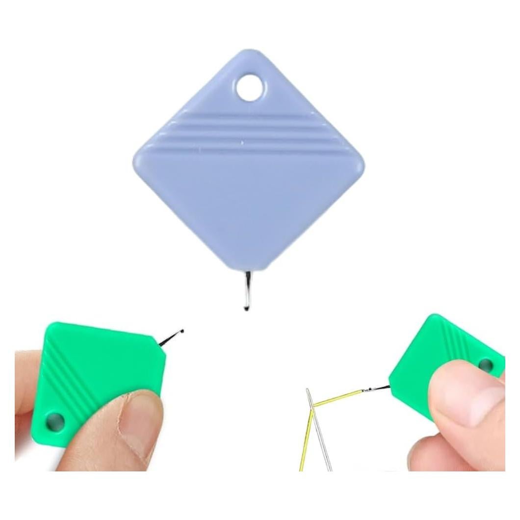 Automatic Needle Threaders for Hand Sewing, 2025 Upgrade Embroidery Floss, Sewing Machine Needle Threader, Sewing Supplies Tool, Fits All Needle Sizes (1, Light Blue)