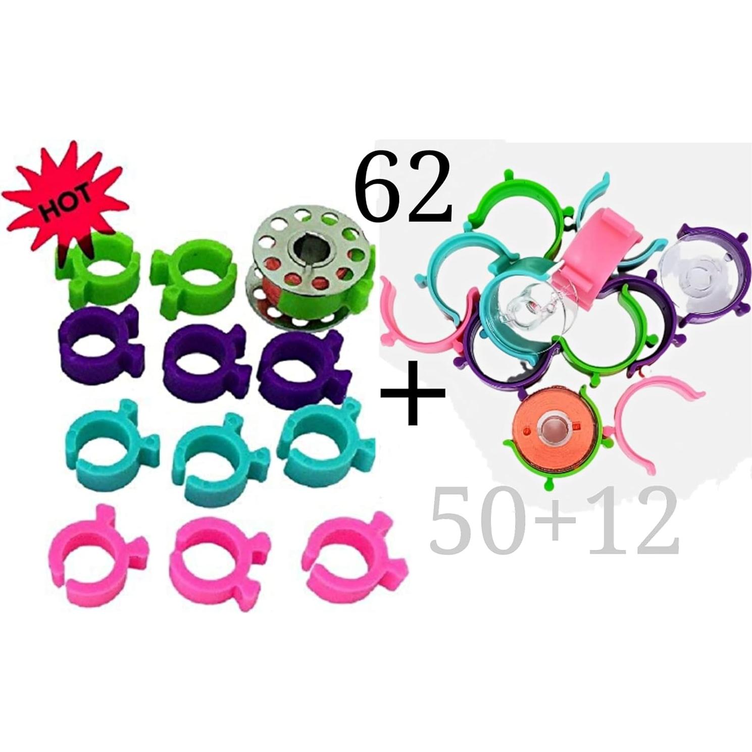Juego de 62 Sujetadores de Bobinas PeavyTailor - Clips Organizador de Hilo