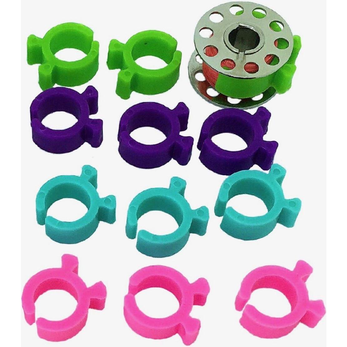 Juego de 14 Sujetadores de Bobinas PeavyTailor - Clips Organizadores de Hilo