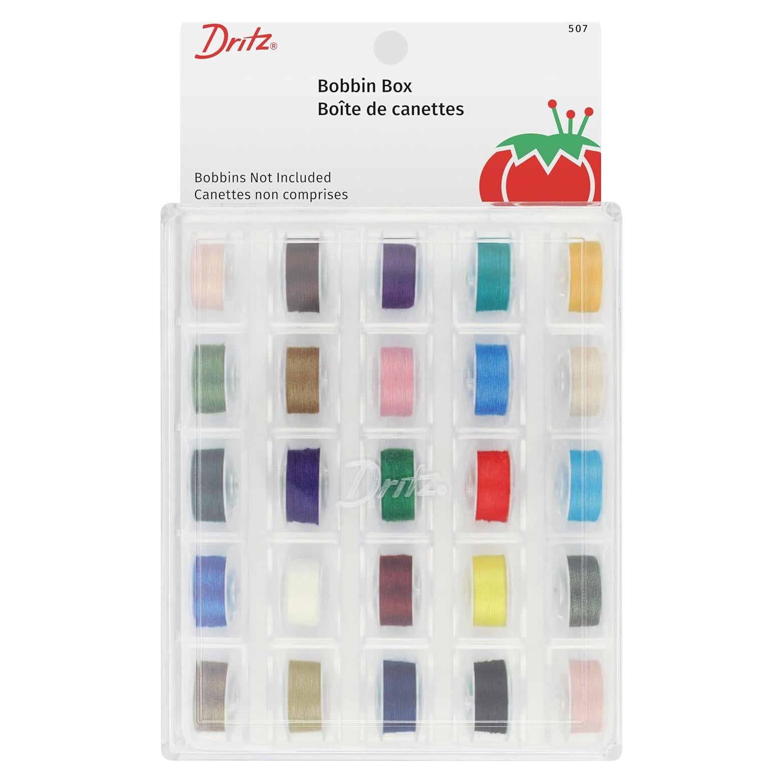 Caja de Bobinas Dritz 507 para 25 Bobinas - Plástico Transparente