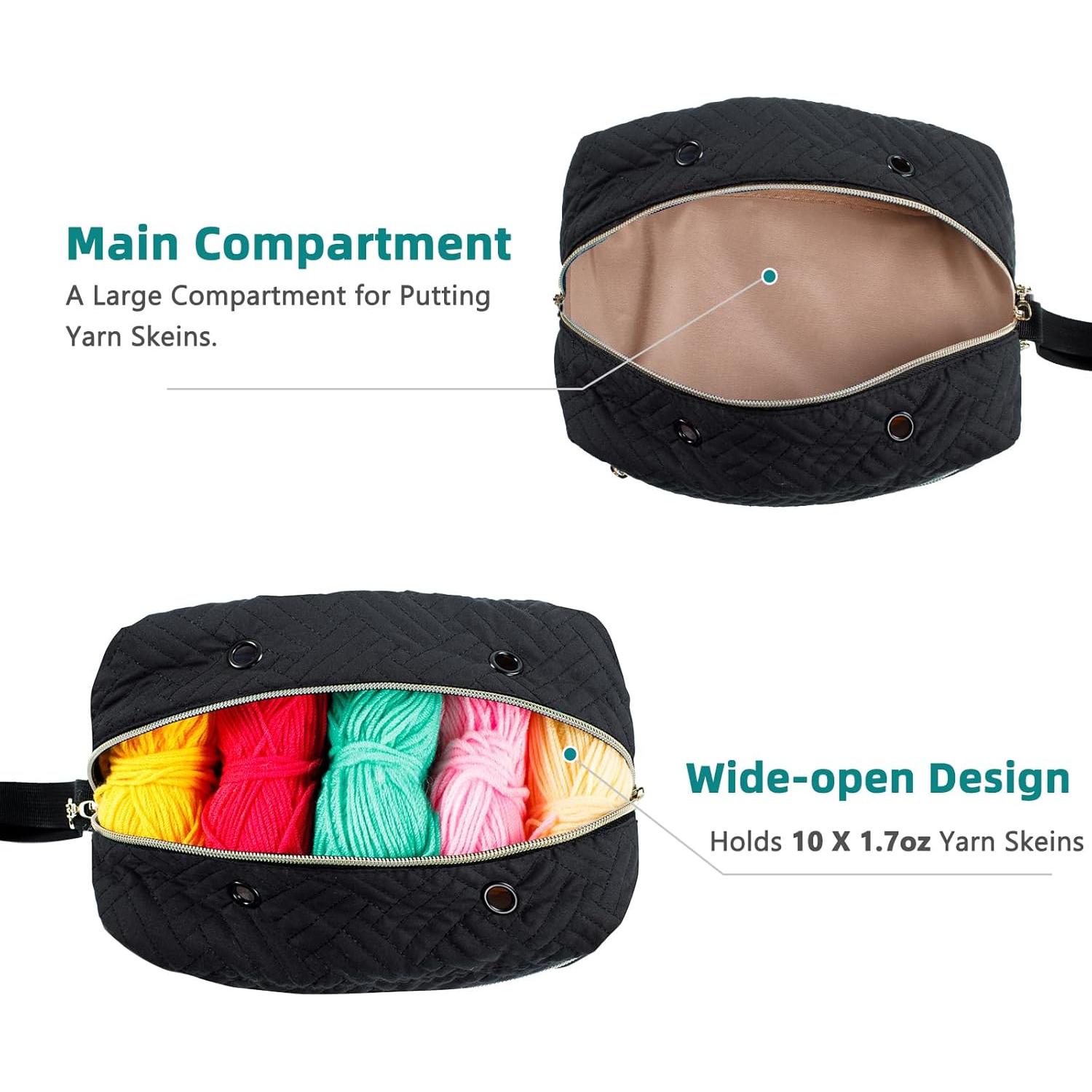 Organizador de Bolsa de Ganchillo MYBAGZING Pequeño 25.4cm Negro