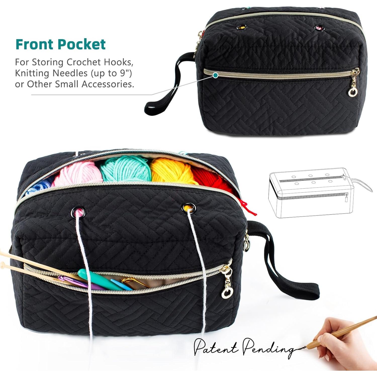 Organizador de Bolsa de Ganchillo MYBAGZING Pequeño 25.4cm Negro