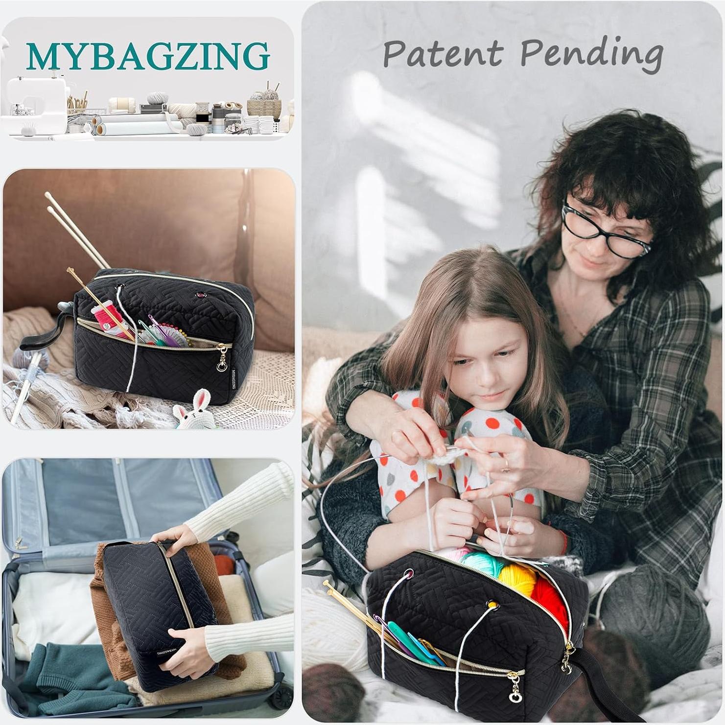 Organizador de Bolsa de Ganchillo MYBAGZING Pequeño 25.4cm Negro