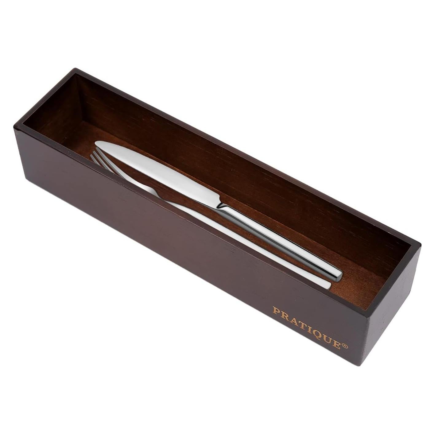 Organizador de Cajones de Bambú PRATIQUE 30.5x7.6x6.6 cm Marrón