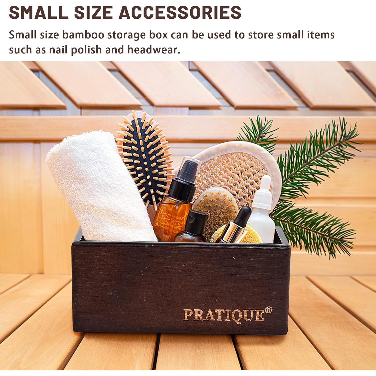Organizador de Cajones de Bambú PRATIQUE 30.5x7.6x6.6 cm Marrón