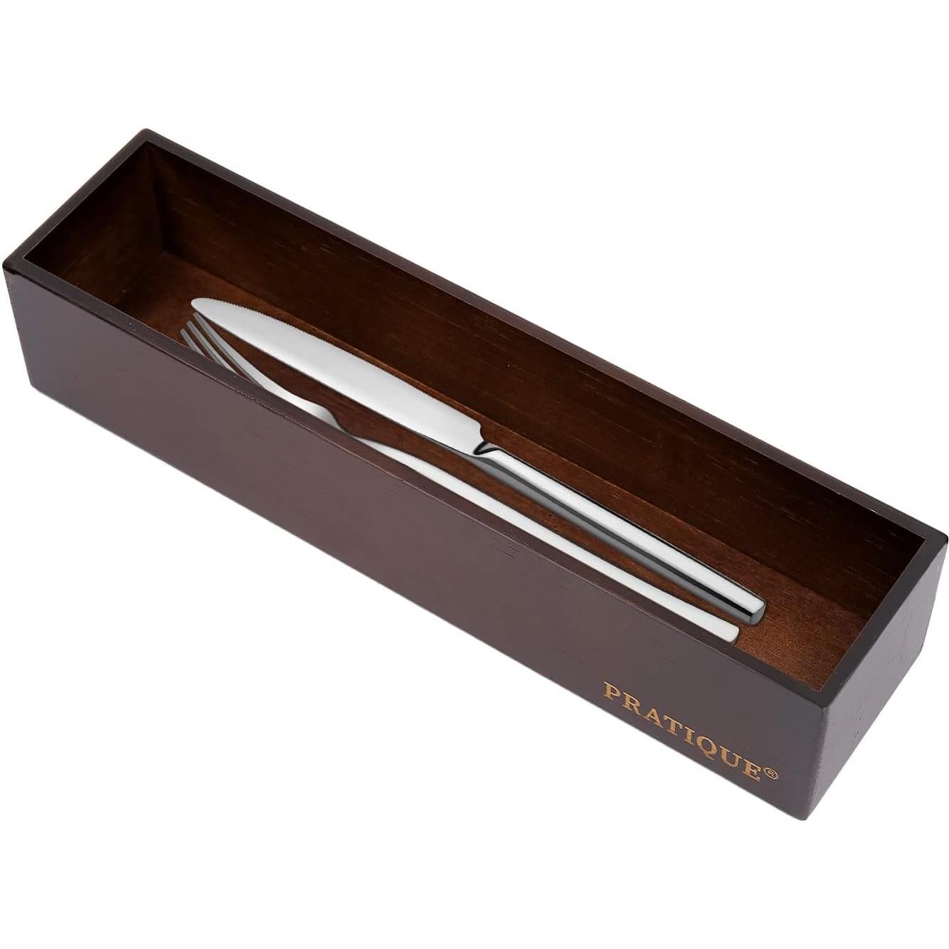 Organizador de Cajones de Bambú PRATIQUE 30.5x7.6x6.6 cm Marrón